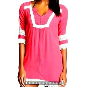L*Space Hot Pink Tunic Coverup